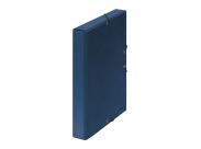 Dohe Caja Para Proyectos Lomo 3Cm - Carton Forrado Con Papel Impreso Y Plastificado - Cierre Con Gomas - Color Azul