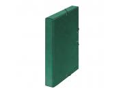 Dohe Caja Para Proyectos Lomo 3Cm - Carton Forrado Con Papel Impreso Y Plastificado - Cierre Con Gomas - Color Verde