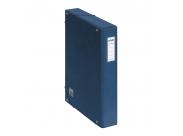 Dohe Caja Para Proyectos Lomo 5Cm - Carton Forrado Con Papel Impreso Y Plastificado - Cierre Con Gomas - Color Azul