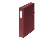 Dohe Caja Para Proyectos Lomo 5Cm - Carton Forrado Con Papel Impreso Y Plastificado - Cierre Con Gomas - Color Rojo