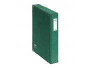 Dohe Caja Para Proyectos Lomo 5Cm - Carton Forrado Con Papel Impreso Y Plastificado - Cierre Con Gomas - Color Verde