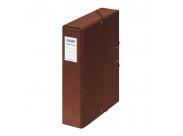 Dohe Caja Para Proyectos Lomo 7Cm - Carton Forrado Con Papel Impreso Y Plastificado - Cierre Con Gomas - Color Cuero