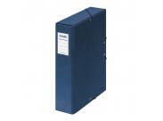Dohe Caja Para Proyectos Lomo 7Cm - Carton Forrado Con Papel Impreso Y Plastificado - Cierre Con Gomas - Color Azul