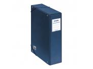 Dohe Caja Para Proyectos Lomo 9Cm - Carton Forrado Con Papel Impreso Y Plastificado - Cierre Con Gomas - Color Azul