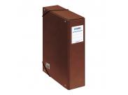 Dohe Caja Para Proyectos Lomo 9Cm - Carton Forrado Con Papel Impreso Y Plastificado - Cierre Con Gomas - Color Cuero