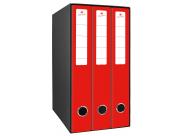 Mariola Box Modulo De 3 Archivadores Con Rado 2 Anillas 40Mm - Tamaño 35X26X17Cm - Carton Forrado - Color Rojo