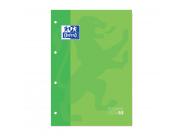 Oxford School Classic Cuaderno De Recambio - Tamaño A4 - Tapa Blanda - Encolado - Cuadricula 5X5 - 80 Hojas - Color Verde Manzana