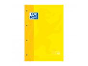 Oxford School Classic Cuaderno De Recambio A4 - Tapa Blanda - Encolado - 80 Hojas - Cuadricula 5X5 - Color Amarillo