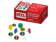 Dohe Caja De 100 Chinchetas De Colores Surtidos Del Nº2 - Fabricadas Con Materiales De Gran Resistencia Y Calidad