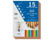 Dohe Paquete De 15 Hojas De Cartulinas A4 - Gramaje De 180G - Colores Variados - Ideal Para Manualidades Y Proyectos Escolares