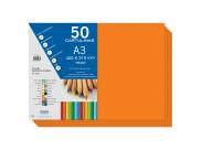 Dohe Cartulinas A3 - 50 Hojas - Gramaje De 180G - Ideal Para Manualidades Y Proyectos Escolares - Color Naranja