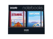 Dohe Expositor Con 12 Notebooks Tamaño A5 - 12X17Cm - Incluye Notebooks De Santorini, Montecarlo, Italy E Istambul - Ideal Para Tomar Notas Y Organizar Tus Ideas