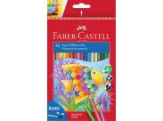 Faber-Castell Classic Colour Acuarelable Pack De 36 Lapices De Colores Hexagonales Acuarelables + Pincel - Resistencia A La Rotura - Colores Surtidos