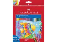 Faber-Castell Classic Colour Acuarelable Pack De 48 Lapices De Colores Hexagonales Acuarelables + Pincel - Resistencia A La Rotura - Colores Surtidos