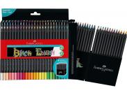 Faber-Castell Black Edition Pack De 50 Lapices De Colores - Mina Supersuave - Madera Negra - Ideales Para Dibujo Sobre Papel Claro, Oscuro Y De Colores - Colores Surtidos
